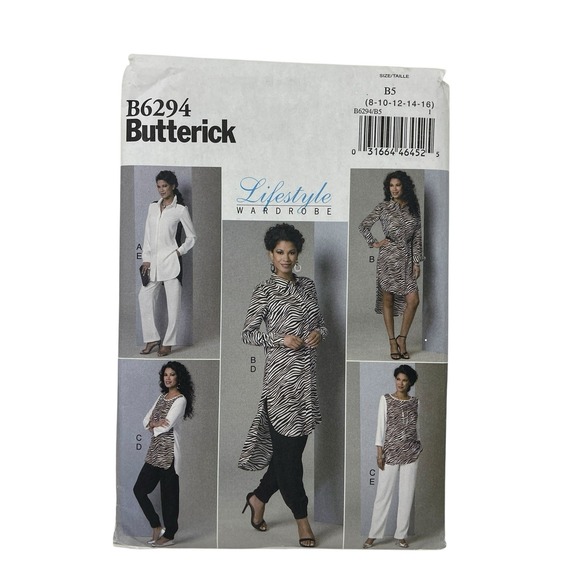 Butterick‎ B6294 Lifestyle Wardrobe Tunic Pants Womens Sizes 8-16 NEW - Picture 1 of 3